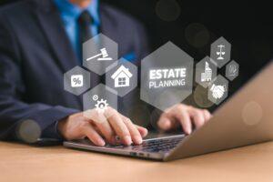 A man working on a computer discovers what the key components of an estate plan are.